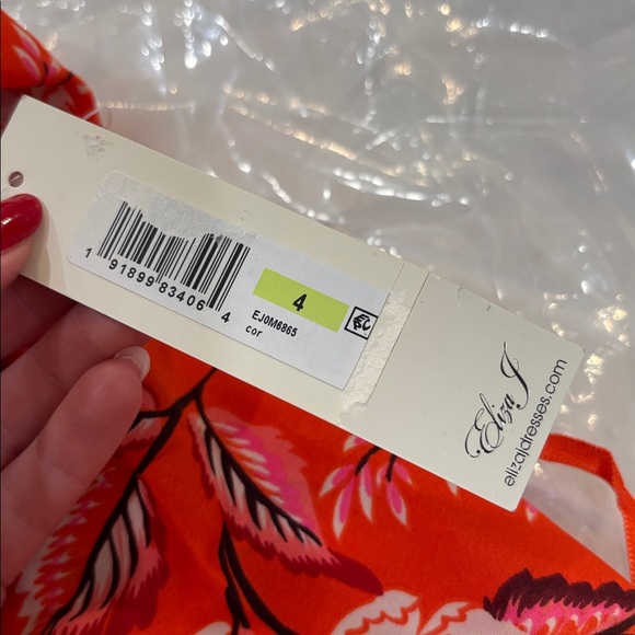 Eliza J Red and Pink Floral Kids Dress - Picture 2 of 4